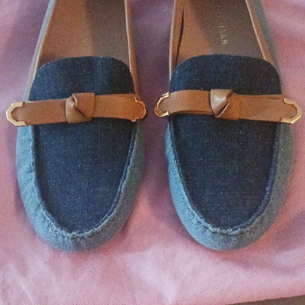 Cole Haan Blue and Brown Loafers Flats